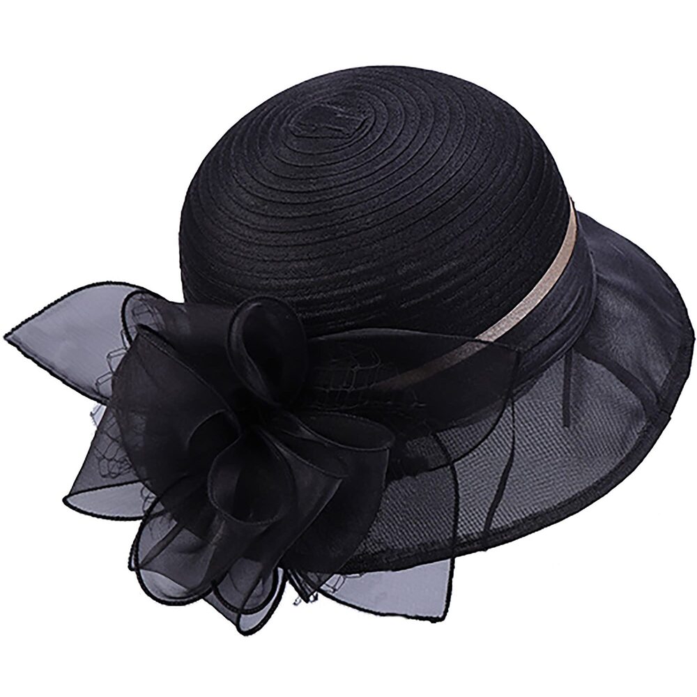 1825 Organza Kentucky Derby Straw Hat For Women Tea Party Church Flower